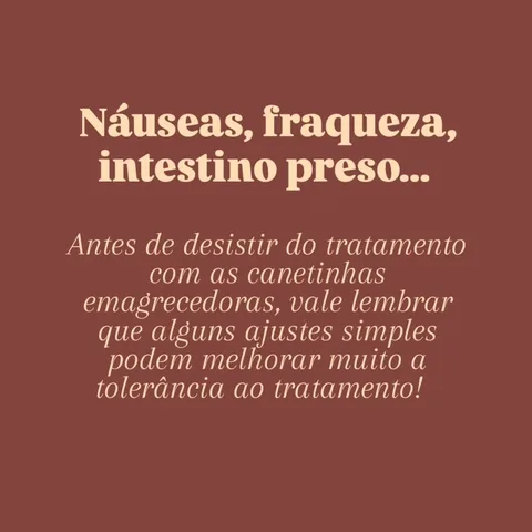 Post sobre como reduzir os efeitos colaterais das canetas emagrecedoras